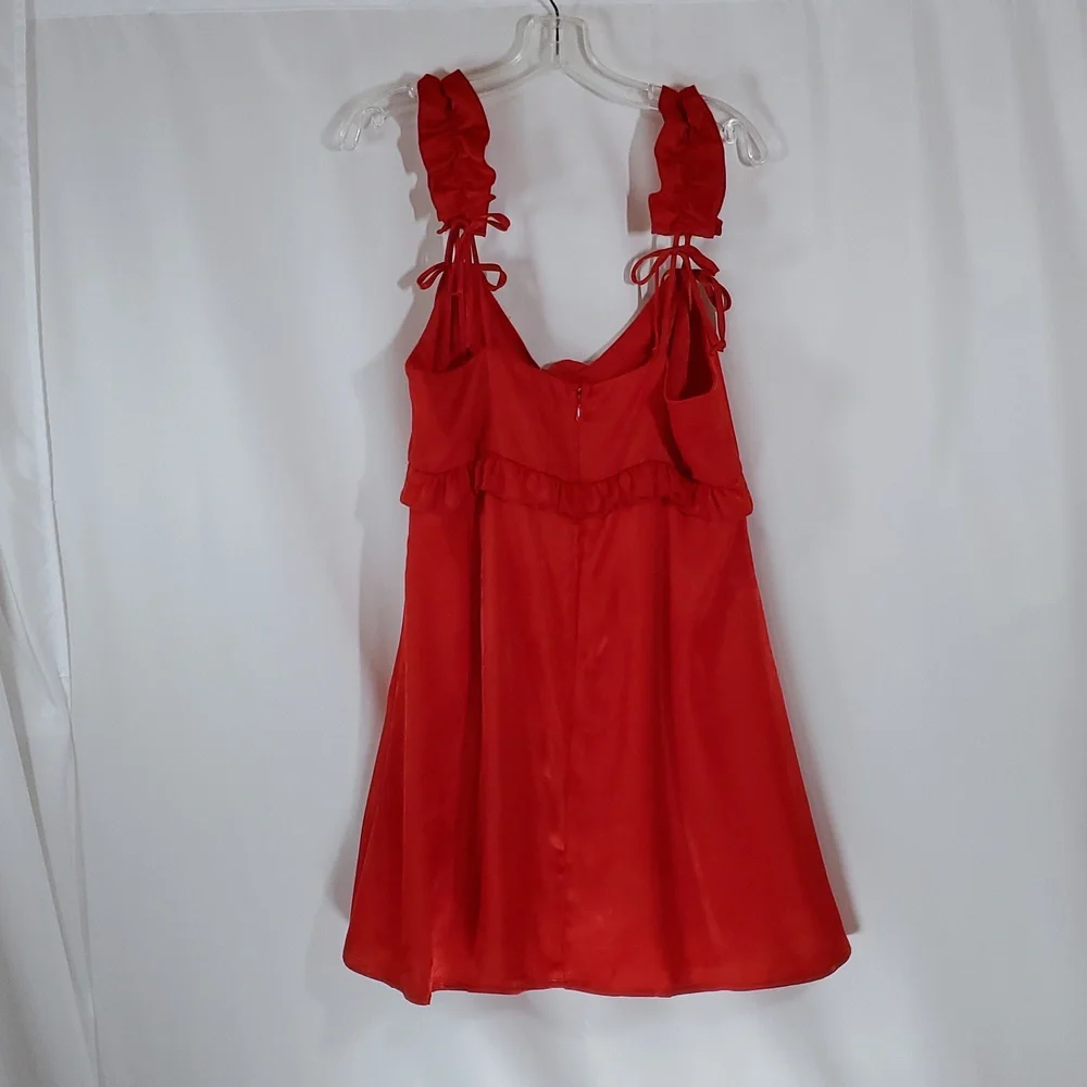 Wild Fable™ Women's Rosette Mini Babydoll Dress ~ Red - Picture 13 of 16
